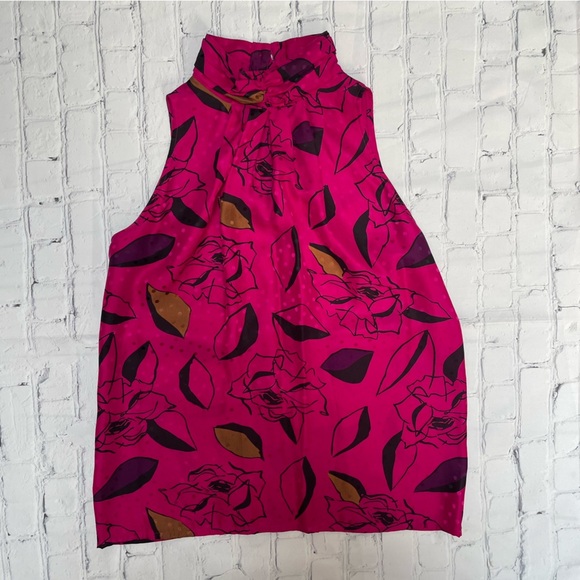 Silk Christian Aujard Sleeveless Floral Blouse - Picture 1 of 4